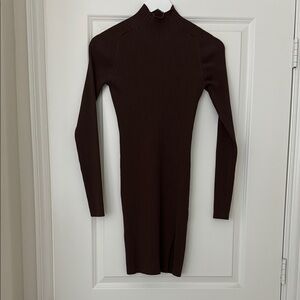 Aritizia Brown Ribbed knitted Dress